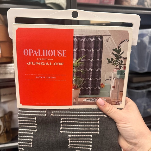 NWT JUNGALOW × OPALHOUSE day in day out shower curtain -black - Picture 4 of 8